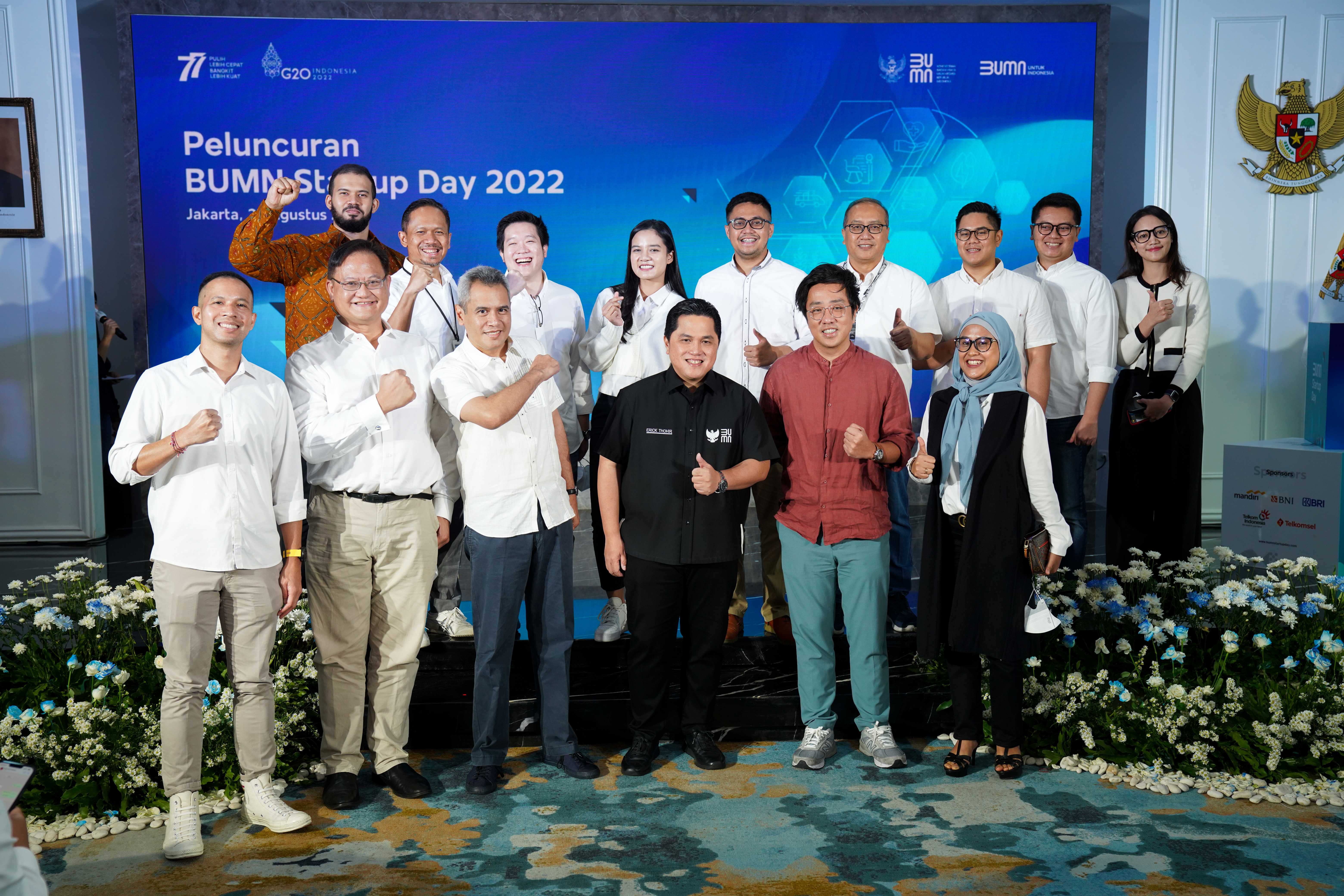 Menteri BUMN Erick Thohir melakukan Peluncuran BUMN Startup Day 2022 yang berlangsung di Gedung Kementerian BUMN